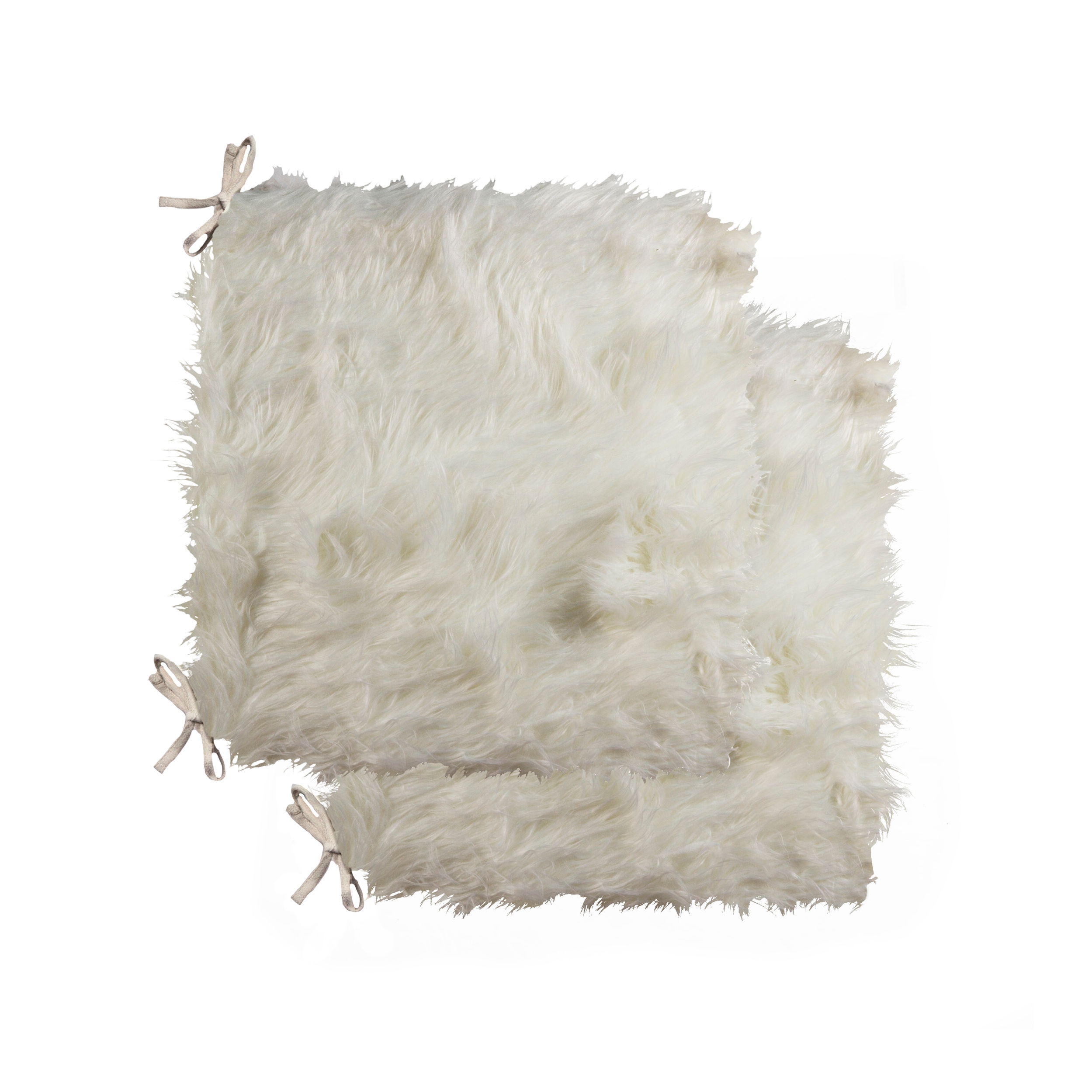 Luxe Home Decor Laredo Faux Sheepskin Chair Pad 2 Piece On
