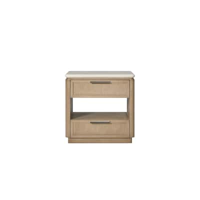 Two Drawer Nightstand with Oak Veneer Drawer Fronts