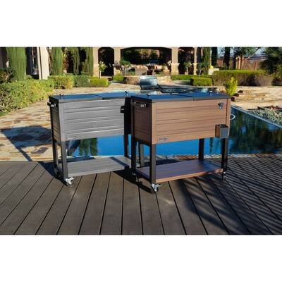 Permasteel 80 Qt. Rustic Furniture Style Patio Cooler