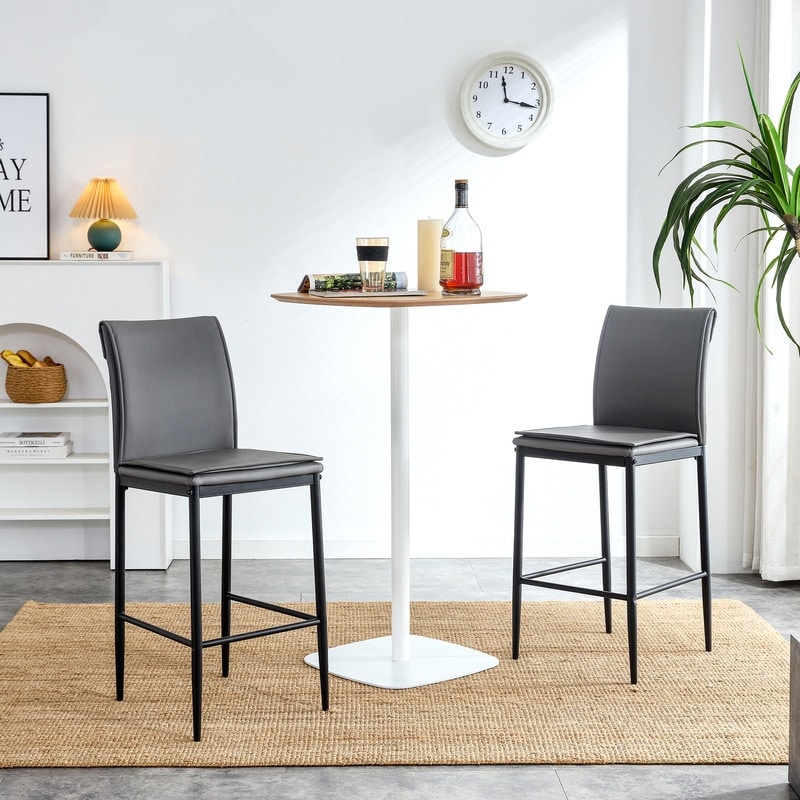 Grey leather bar new arrivals stools counter height