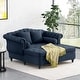 preview thumbnail 4 of 38, Wellston Tufted Double Chaise Lounge by Christopher Knight Home - 62.50" L x 58.50" W x 34.00" H Navy Blue