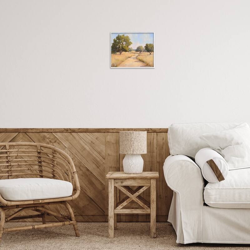 Stupell Getting Lost Natural Field Framed Giclee Art Design By Petal Prints Design