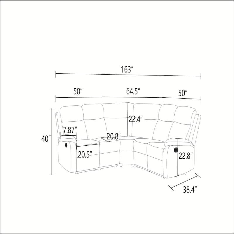 Off-White Breathable Fluff Fabric 3-Piece Living Room Sofa Set