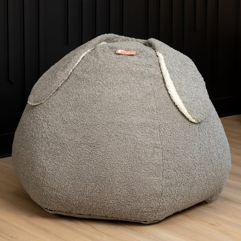 Raven-Symoné Home HopSeat Bunny - Oval Shaped Large Bean Bag Chair with Ears, Ultra Soft Shearling