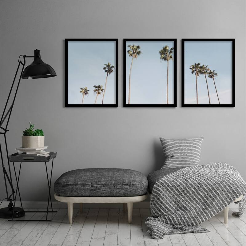(Set of 3) Triptych Wall Art Wall Art Palms in the Sun by Sisi and Seb