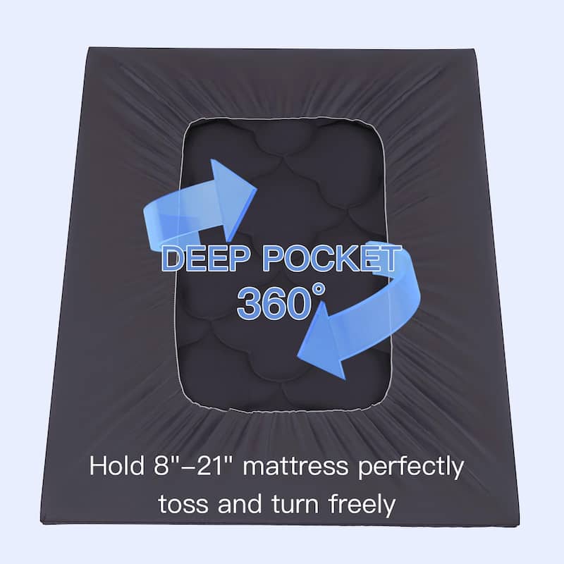 2" Dark Gray Cotton Extra Long Twin Mattress Topper - Dark Gray