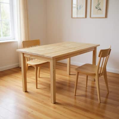 HomeRoots 60" Natural Solid Wood Dining Table - 60.00 in. x 30.00 in. x 27.00 in.