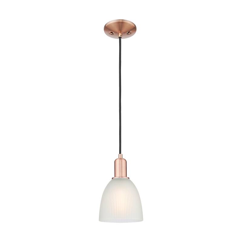 Innovations Lighting Endless Possibilities Arcadia - Castile - 1 Light 6" Cord Hung Mini Pendant - Antique Copper/White
