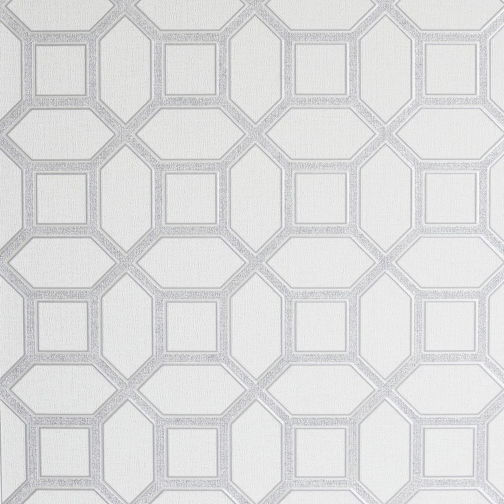 Arthouse Marjorie Silver Trellis Wallpaper