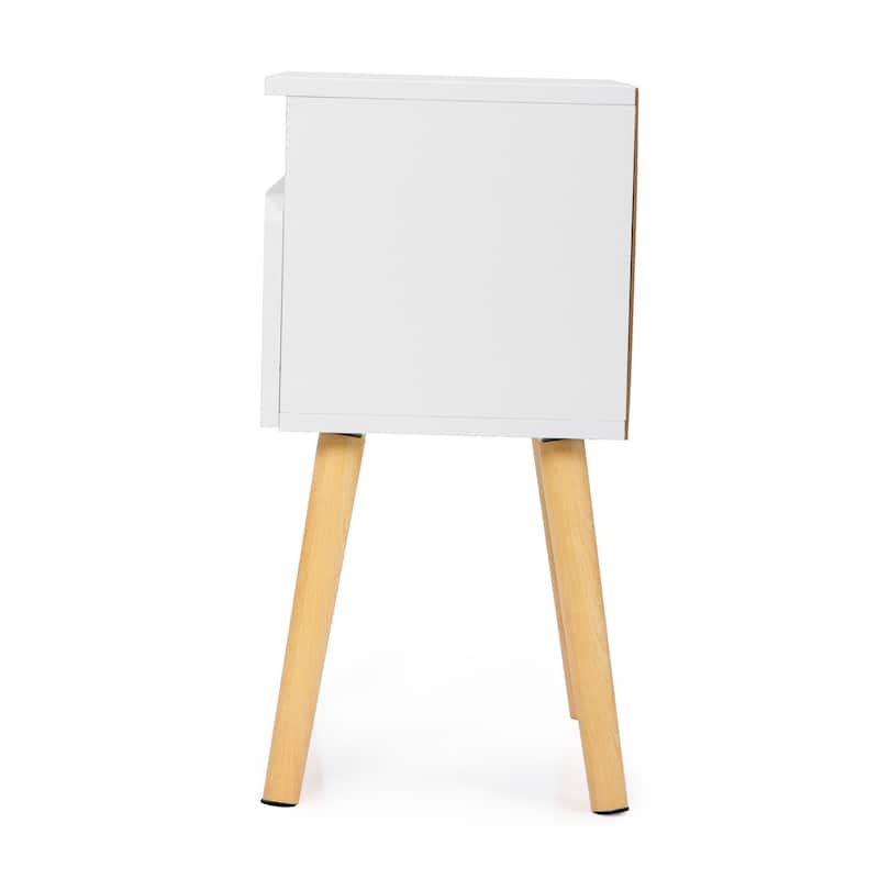 2-piece Nightstand bedside table with drawers, shelves