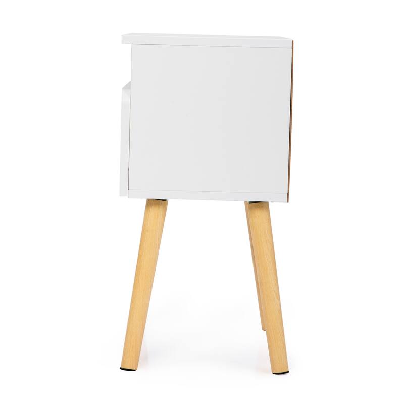 Set of 2 Modern Bedside Table, Nightstand with Drawers and Shelves