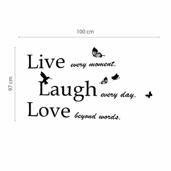 dimension image slide 0 of 3, Walplus Huge Pink Tree Classic Live Laugh Love Quote Home Wall Sticker