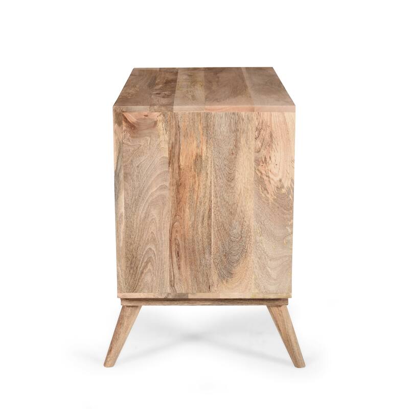 Solid Wood Buffet Sideboard with Storage, Farmhouse Storage Cabinet Coffee Bar with 2 Drawers, Kitchen Small Accent Cabinets