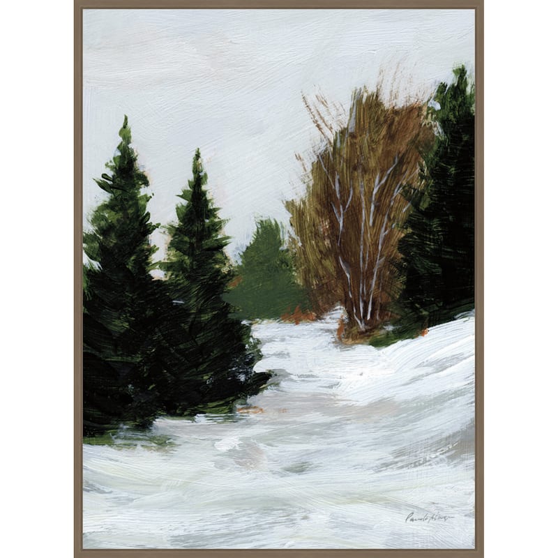 Winter on Grand Mesa by Pamela Munger Framed Canvas Wall Art Print - Sylvie Dark Gold