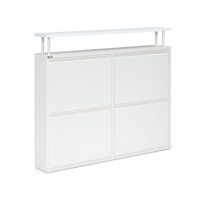 Antibacterial 4 Tier metal shoe cabinet with shelf