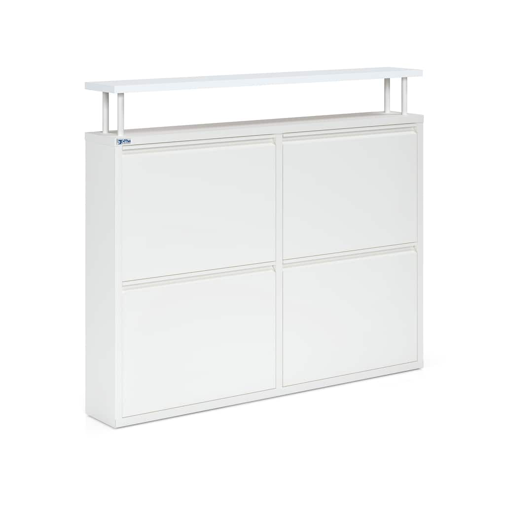 Antibacterial 4 Tier metal shoe cabinet with shelf