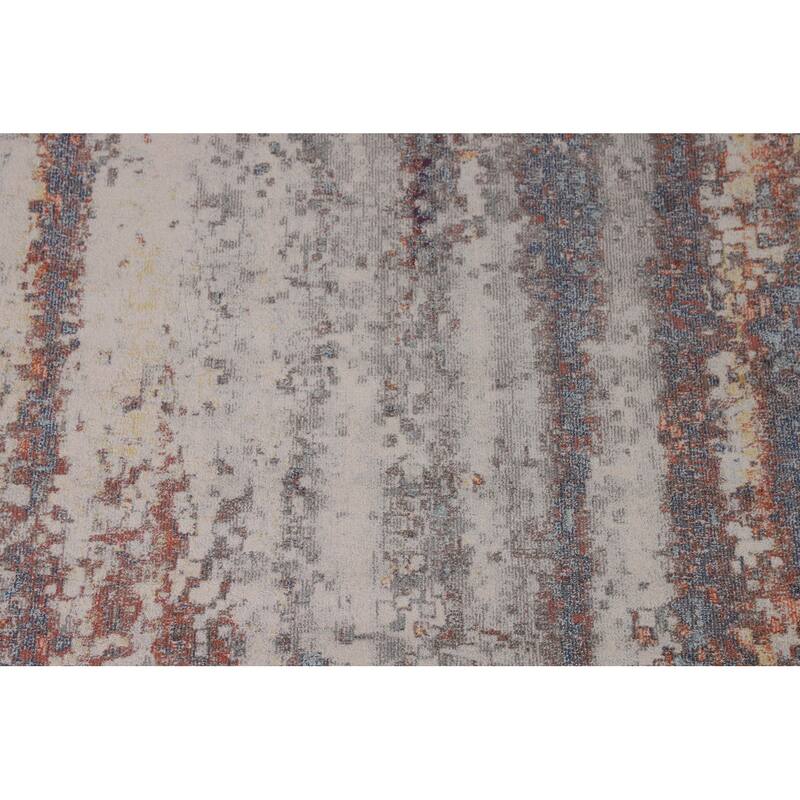 Grey Abstract Turkish Area Rug Machine Made Carpet - 5'0" x 8'0"