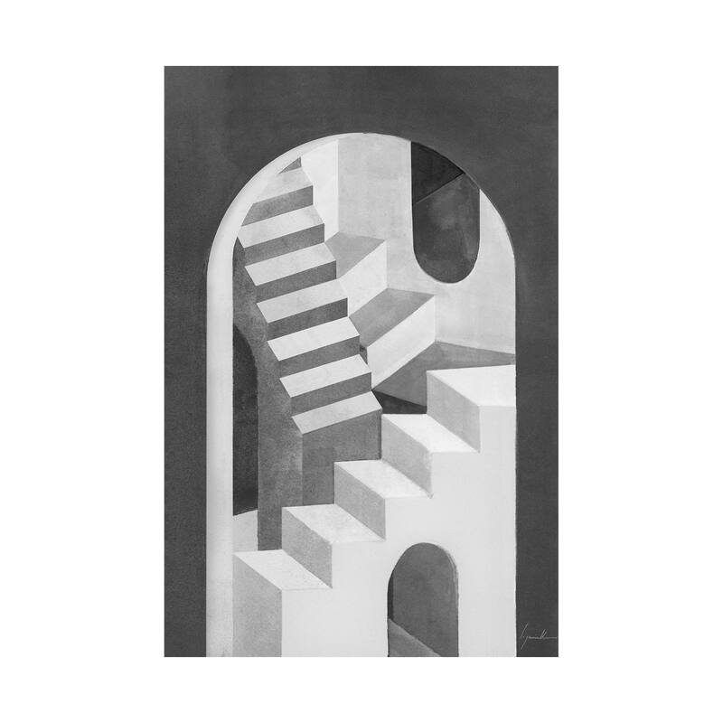 Labyrinth I Gray (40 x 60) Canvas Art Print - Large