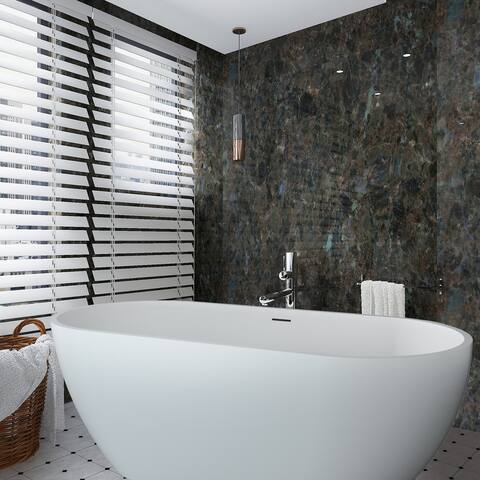 Mokleba 65 In.Acrylic Freestanding Bathtub,Contemporary Soaking Tub,White