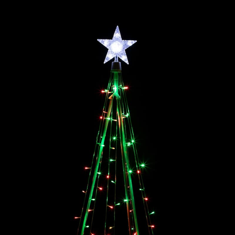 5' Red and Green LED Lighted Twinkling Christmas Tree Outdoor Decor