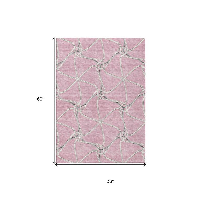 HomeRoots Geometric Contemporary Rectangle Outdoor Rug