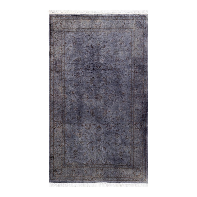 Overton Hand Knotted Wool Vintage Inspired Modern Contemporary Overdyed Purple Area Rug - 3' 3" x 5' 5"