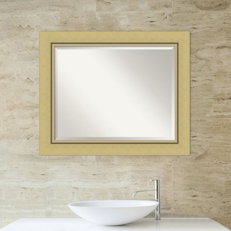 Beveled Bathroom Wall Mirror - Landon Gold Frame