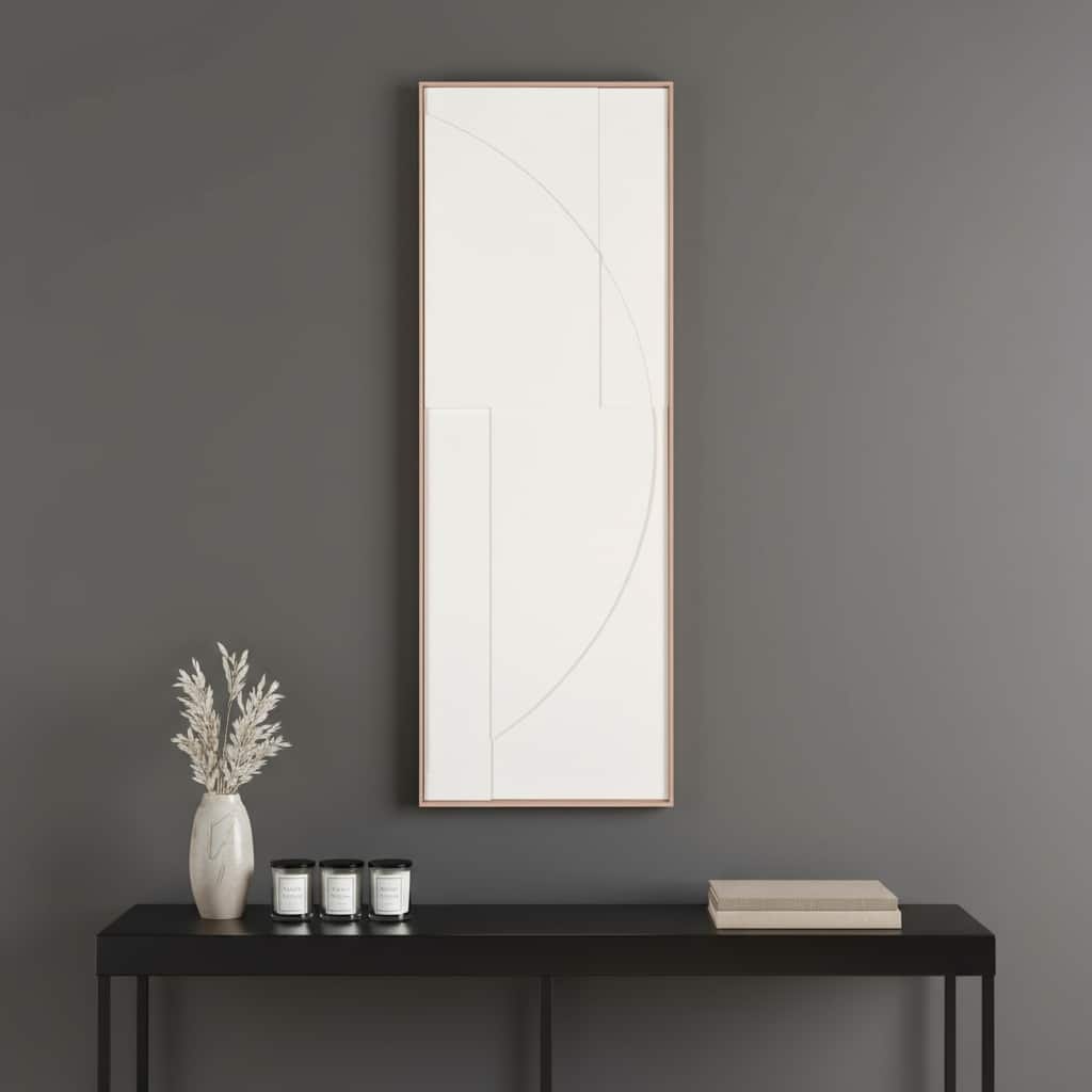 HomeRoots White Geo Brown Shadowbox Wall Art