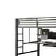 preview thumbnail 3 of 4, Metal Bunk Bed with Workstation and Guard Rails, Black