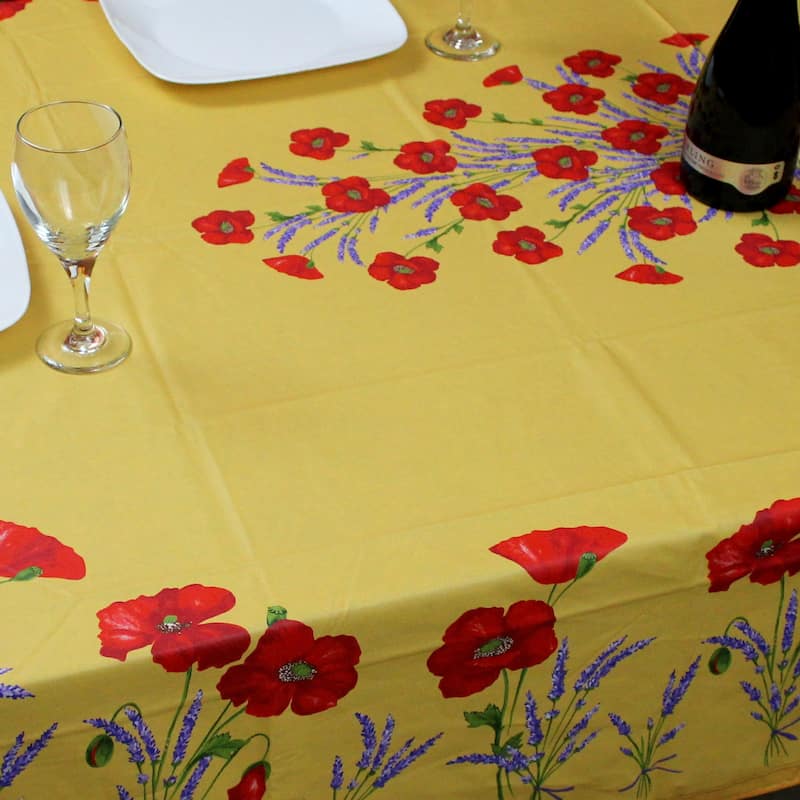 Wipeable Spill Resistant Provencal Cotton Cannes Collection Tablecloth