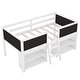 preview thumbnail 9 of 22, Twin Size Low Loft Kids Bed Frame with Movable Shelves, Decorative Chalkboard & Guardrails for Bedroom, Easy Assembly, White