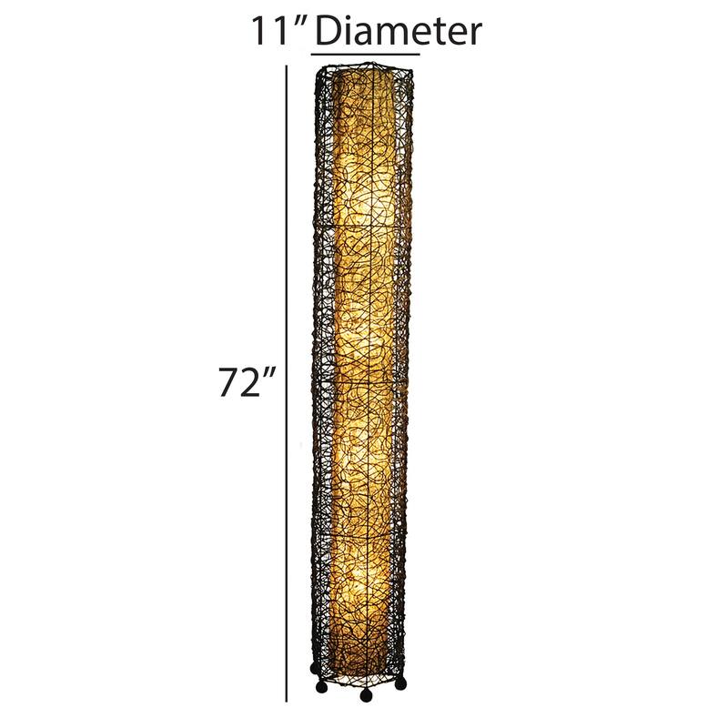 Eangee Handmade Nito Giant Floor Lamp, Handmade Paper Shade, 11 x 11 x 72 in.