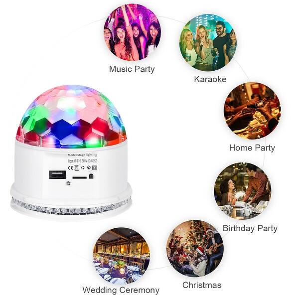 Shop Costway 10w Mp3 Rgb 48 Led Crystal Magic Ball Stage Light Digital Disco Dj Ktv Party Overstock 20578234