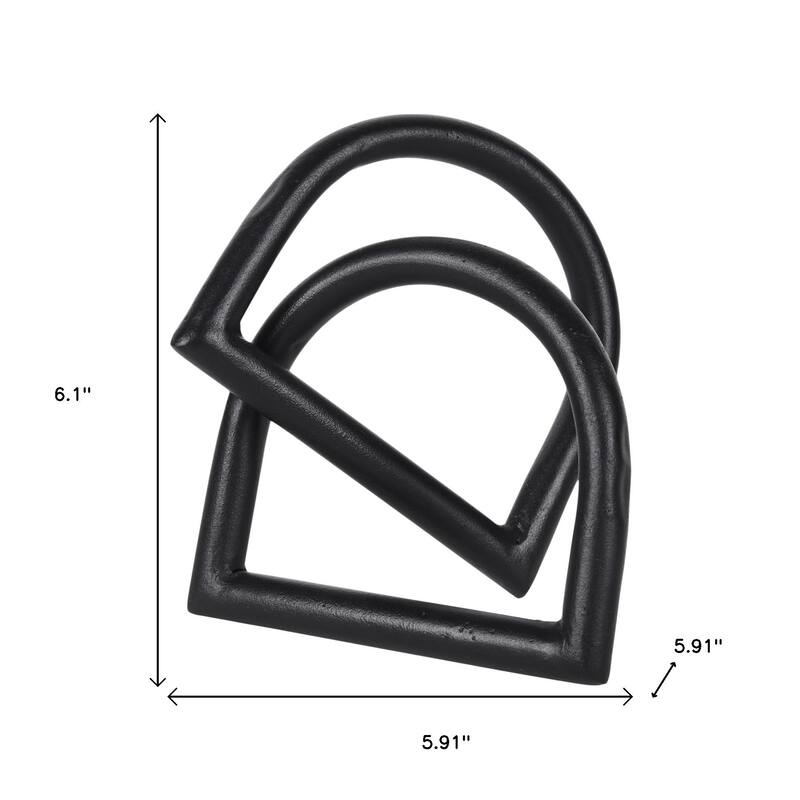 HomeRoots 6" Black Iron Modern Abstract Tabletop Sculpture - 5.91 in. x 6.10 in. x 5.91 in.