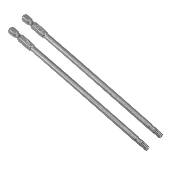 2Pcs 1/4" Hex Shank 150mm Length Magnetic Torx Security T25 Screwdriver Bits S2 - H1/4*150L*TT25 2pcs
