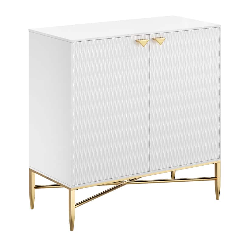 2 Door White Locker Accent Cabinet