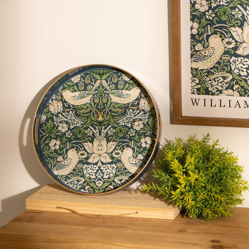 Round William Morris Tray 13.5"D