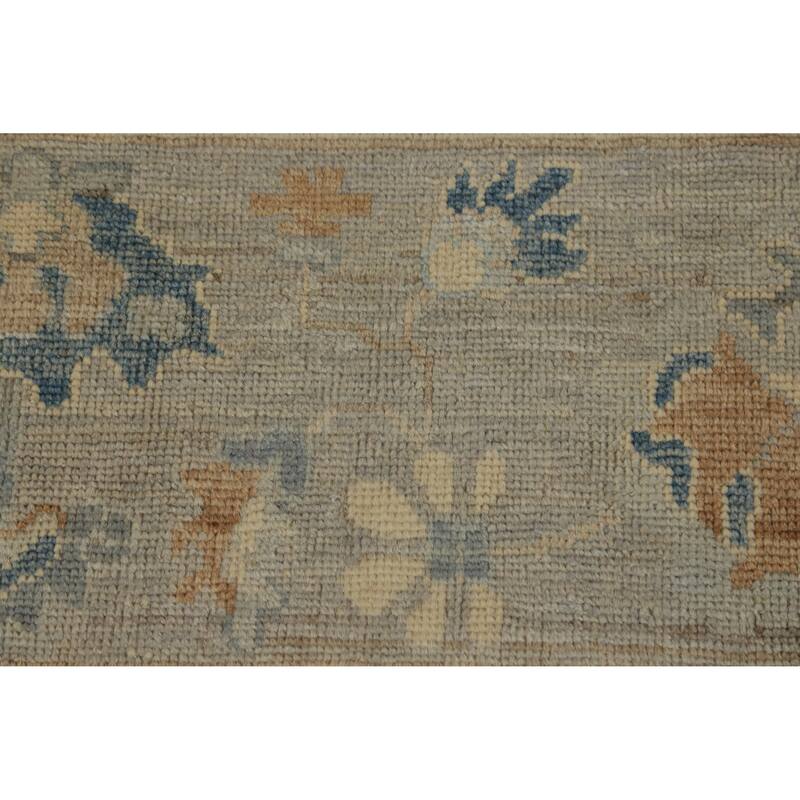 Hand Knotted Oriental 100% Wool Carpet Transitional All-Over Greys & Charcoal Oushak Area Rug - 9' 11'' X 8' 1''