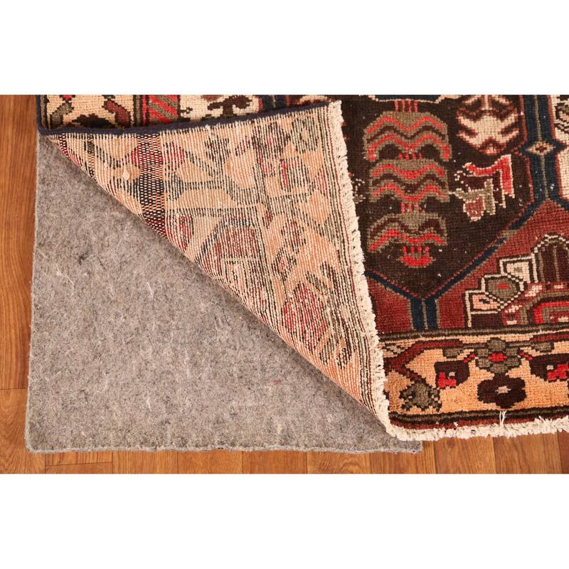 Hand Knotted Oriental 100% Wool Carpet Traditional Geometric Oranges & Rust Bakhtiari Runner Rug - 9' 6'' X 3' 4''