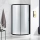 preview thumbnail 19 of 25, OVE Breeze Round Corner Shower Kit with Frosted Glass Sliding Door and Shower Base Pan (Walls not Included) 33" - Matte Black