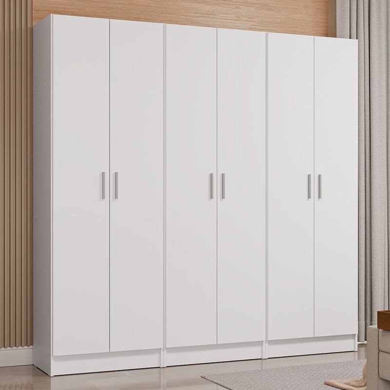 Madesa Wardrobe Cabinet with 6 Doors and 15 Utility Shelves
