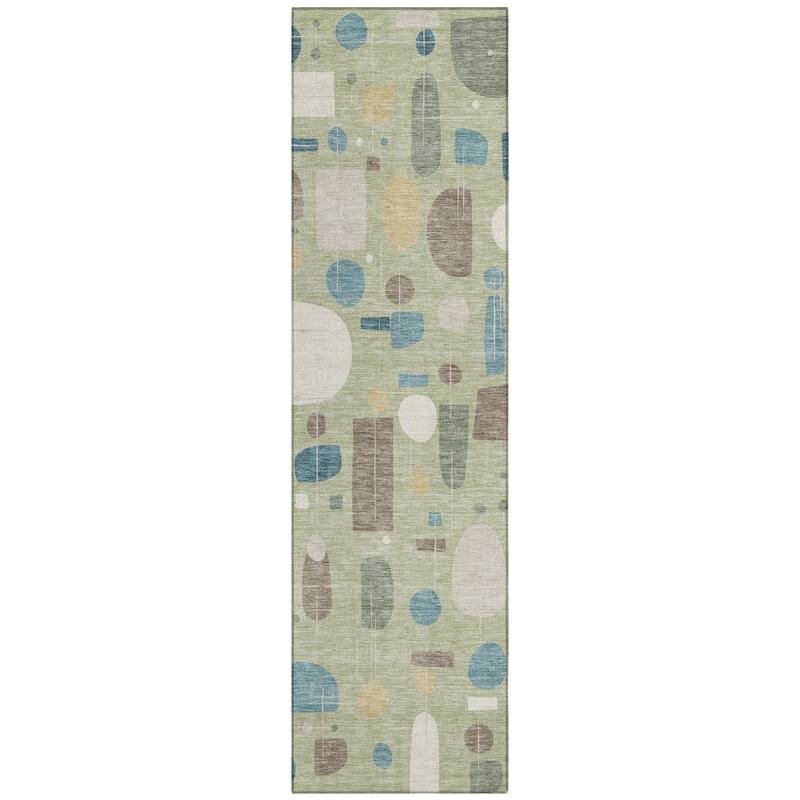 Machine Washable Indoor/ Outdoor Contemporary Fun Chantille Rug