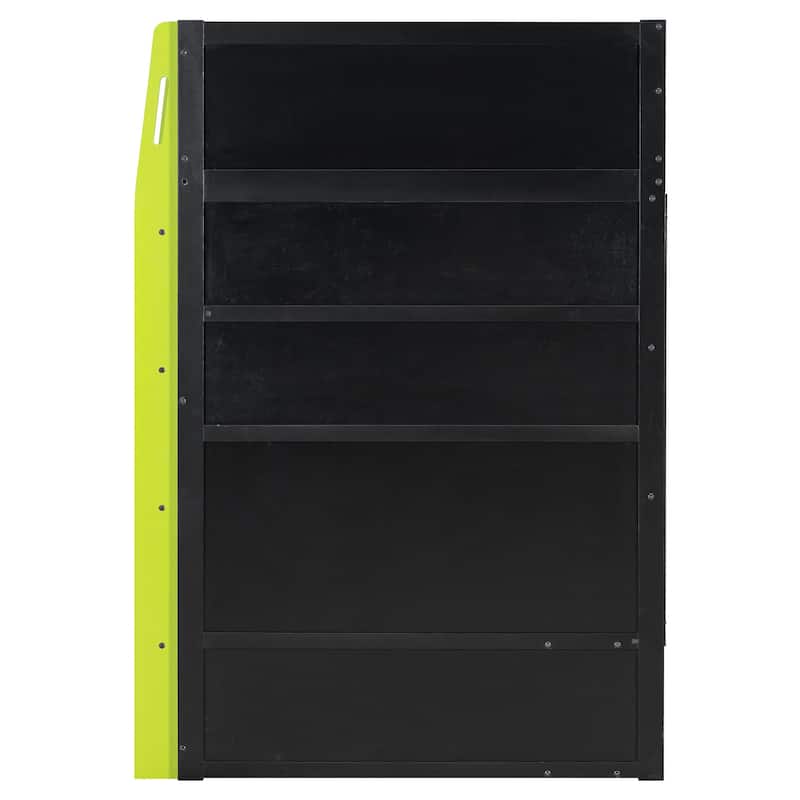 Full Size Gaming Loft Bed Esports-Inspired Bed with Desk Shelves and Charging Station for Gaming Bedroom Setup, Esports Hotels