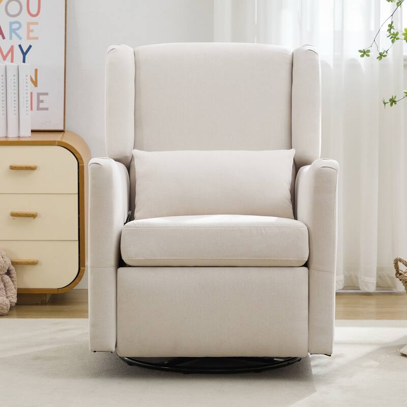Wingback Swivel Rocker Recliner Chair, Glider Rocker Recliner, Rocking Chair Nursery for Living Room Bedroom Apartment