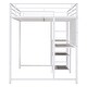preview thumbnail 9 of 7, Metal Loft Bed Frame with Desk and Whiteboard, Full Size Loft Bed with 3 Shelves, Ladder and Guardrails for Kids, Teens - White