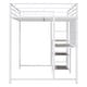 preview thumbnail 9 of 7, White Full Size Metal Loft Bed with Desk, Shelves, and Ladder