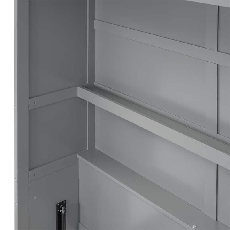 Merax Murphy Bed Wall Bed with Shelves