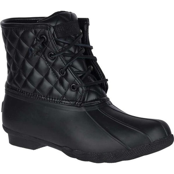 sperry duck boots quilted black