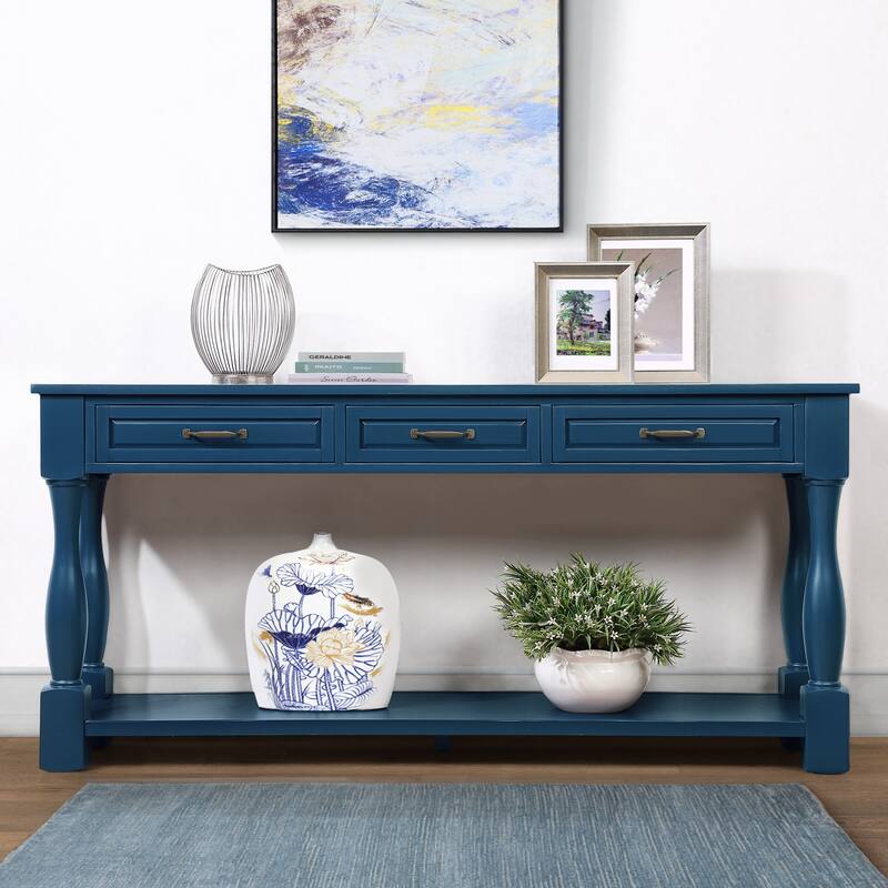 Stylish Tea & Coffee Table Navy Blue Console Table Dressing Table