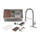 preview thumbnail 5 of 40, Undermount Single Bowl 16 Gauge Nano Stainless Steel Workstation Kitchen Sink with Pull Down Kitchen Faucet and Accessories Sink + Brushed Nickel Pull Down Kitchen Faucet - 32 x 19 x 10
